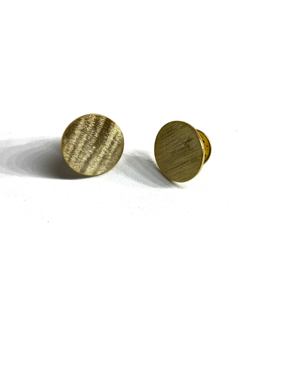 Gold-Plated Round Brooch