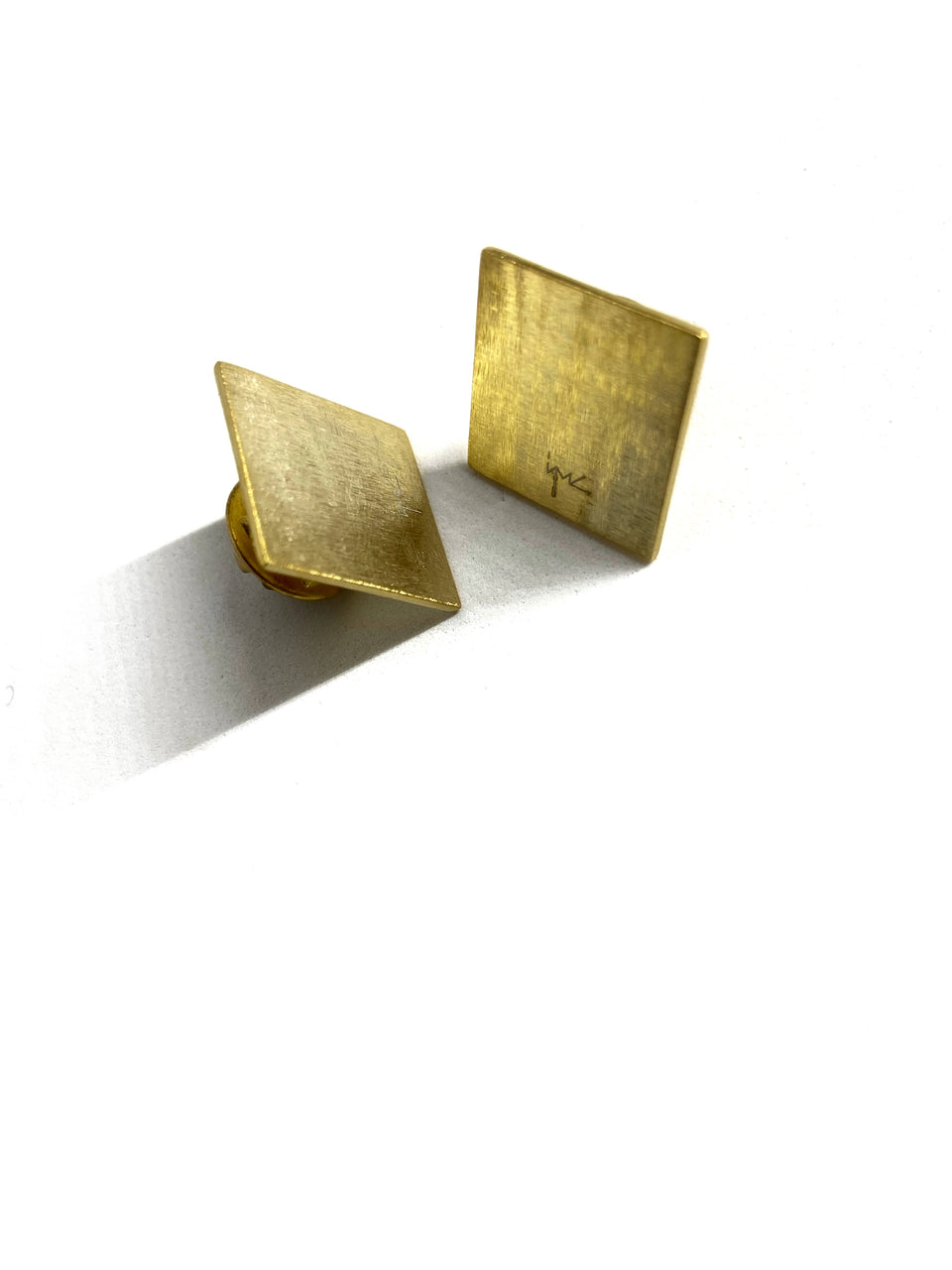 Gold-Plated Square Brooch