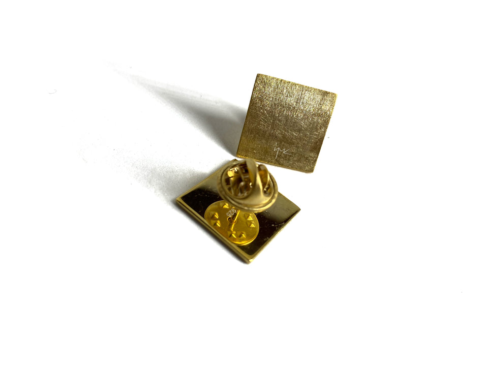 Gold-Plated Square Brooch